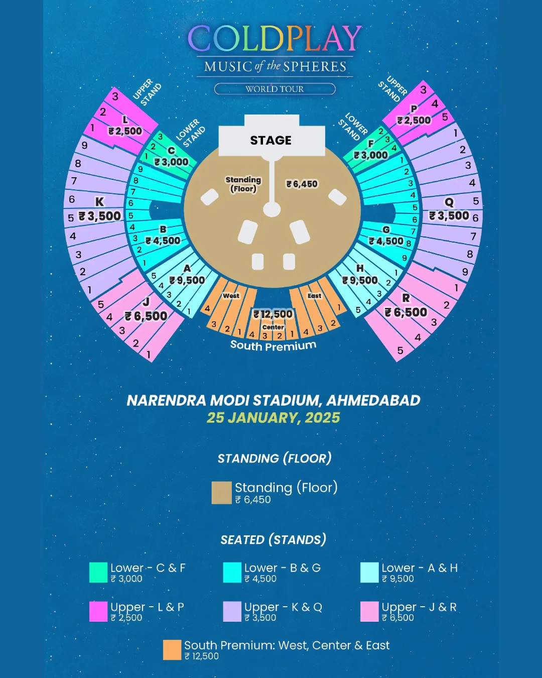 coldplay ahmedabad concert layout