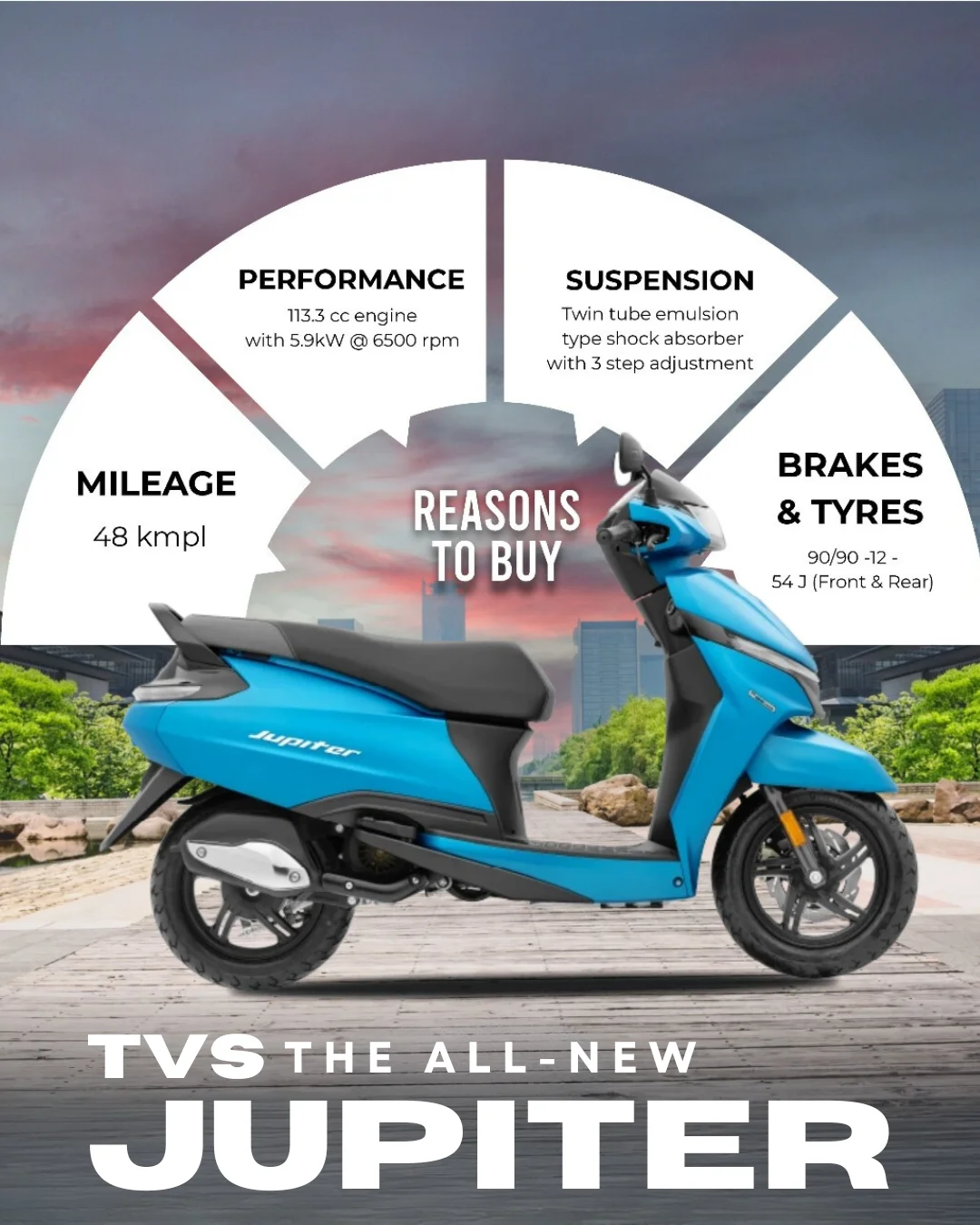 tvs jupiter 110 on road price ahmedabad mileage