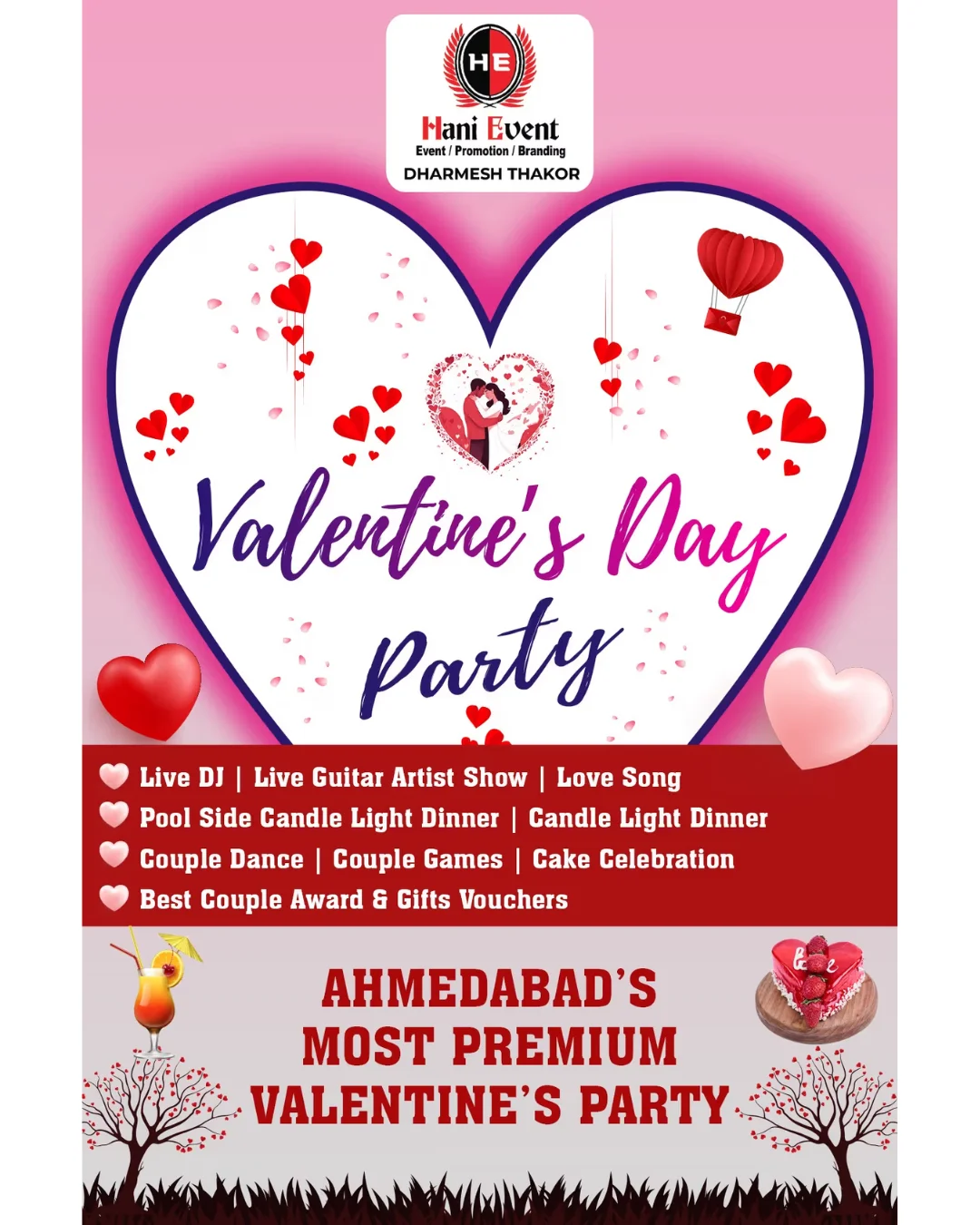 Biggest Valentines Day Party Love Birds Poolside Candle Light Dinner