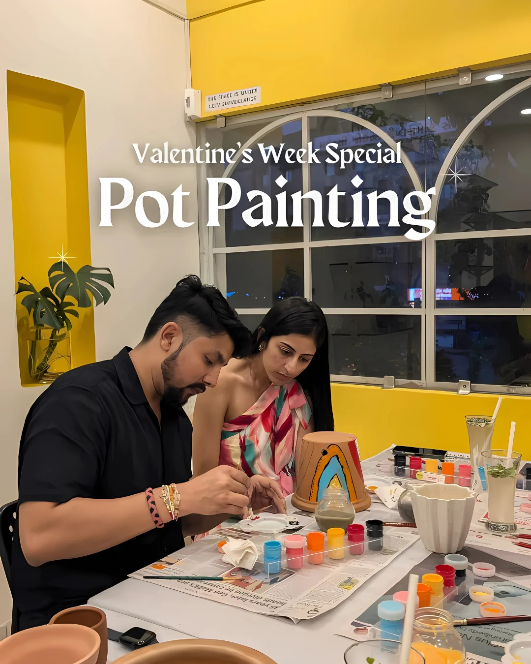 Valentines Day Special Pot Painting